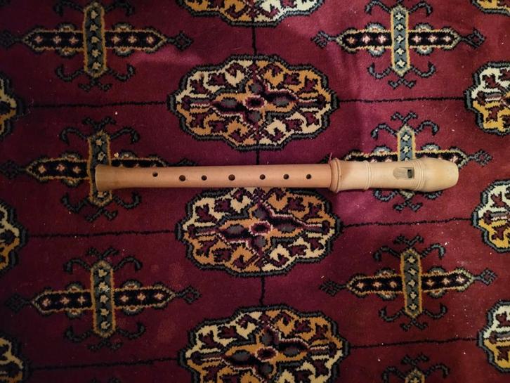 Houten Blokfluit - Vintage Instrument, Muziek en Instrumenten, Blaasinstrumenten | Blokfluiten, Gebruikt, Sopraan of Sopranino