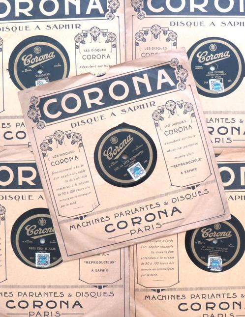 Oude Franse grammofoonplaat Corona Paris, Antiek en Kunst, Curiosa en Brocante, Ophalen of Verzenden