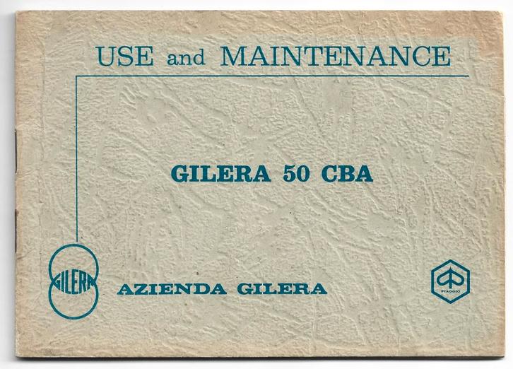 Gilera 50 CBA manual handleiding Holland model (7429z), Fietsen en Brommers, Handleidingen en Instructieboekjes, Zo goed als nieuw
