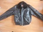 Leren pilotenjack met bontkraag - maat L, Kleding | Heren, Maat 52/54 (L), MQP, Verzenden, Zwart