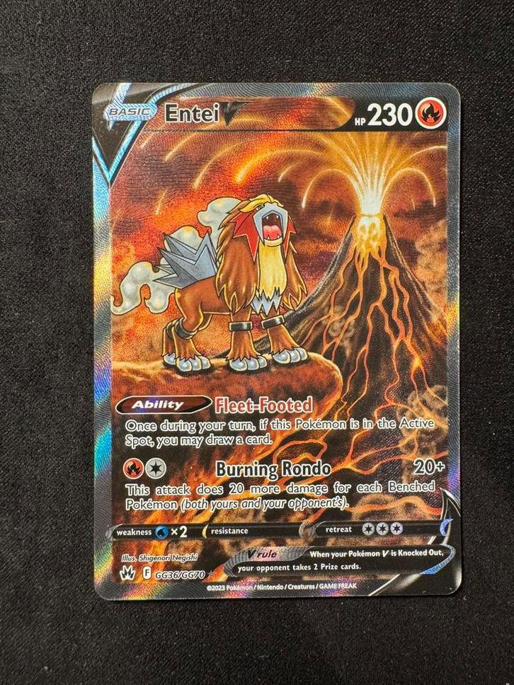 Pokemon entei v alt art GG36, Hobby en Vrije tijd, Verzamelkaartspellen | Pokémon, Zo goed als nieuw, Ophalen of Verzenden
