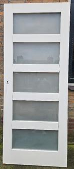 Tussendeur binnen wit/matglas, Ophalen, Gebruikt, 80 tot 100 cm, Binnendeur