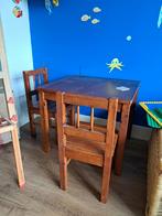 Tafel en 2 stoeltjes, voor 2-5 jaar. Van hout., Kinderen en Baby's, Kinderkamer | Tafels en Stoelen, Ophalen, Gebruikt, Tafel(s) en Stoel(en)