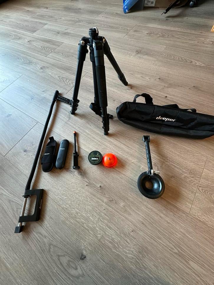 Complete Deeper Chirp+ Set met Accessoires, Watersport en Boten, Hengelsport | Karpervissen, Zo goed als nieuw, Complete set, Ophalen