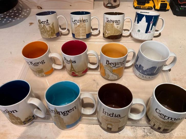 Starbucks mokken - mugs - icon, relief & architecture, Huis en Inrichting, Keuken | Servies, Zo goed als nieuw, Glas of Glazen