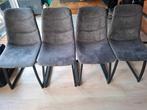 4 antraciet eetkamerstoelen, Ophalen, Gebruikt, Overige kleuren, Modern