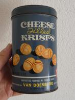Vintage blauw blik Cheese Filled Krisps, Van Doesburg, Verzamelen, Blikken, Overige merken, Gebruikt, Overige, Ophalen of Verzenden