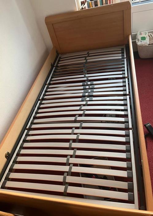 Elektrisch verstelbaar houten bed – 200x100 cm, Huis en Inrichting, Slaapkamer | Bedden, Gebruikt, Eenpersoons, 200 cm, Hout, Verstelbaar
