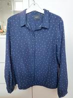 Donkerblauwe stipjes blouse, Kleding | Dames, Blouses en Tunieken, Gedragen, Blauw, Maat 38/40 (M), Ophalen of Verzenden