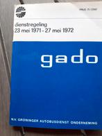 GADO dienstregeling 23 mei 71 – 27 mei 72 - autobusdienst, Ophalen of Verzenden, Zo goed als nieuw, Bus of Metro, Boek of Tijdschrift