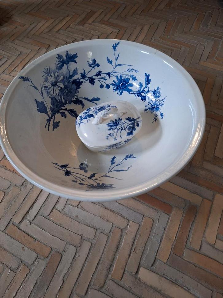 Antieke waskom met deksel, Antiek en Kunst, Antiek | Keramiek en Aardewerk, Ophalen