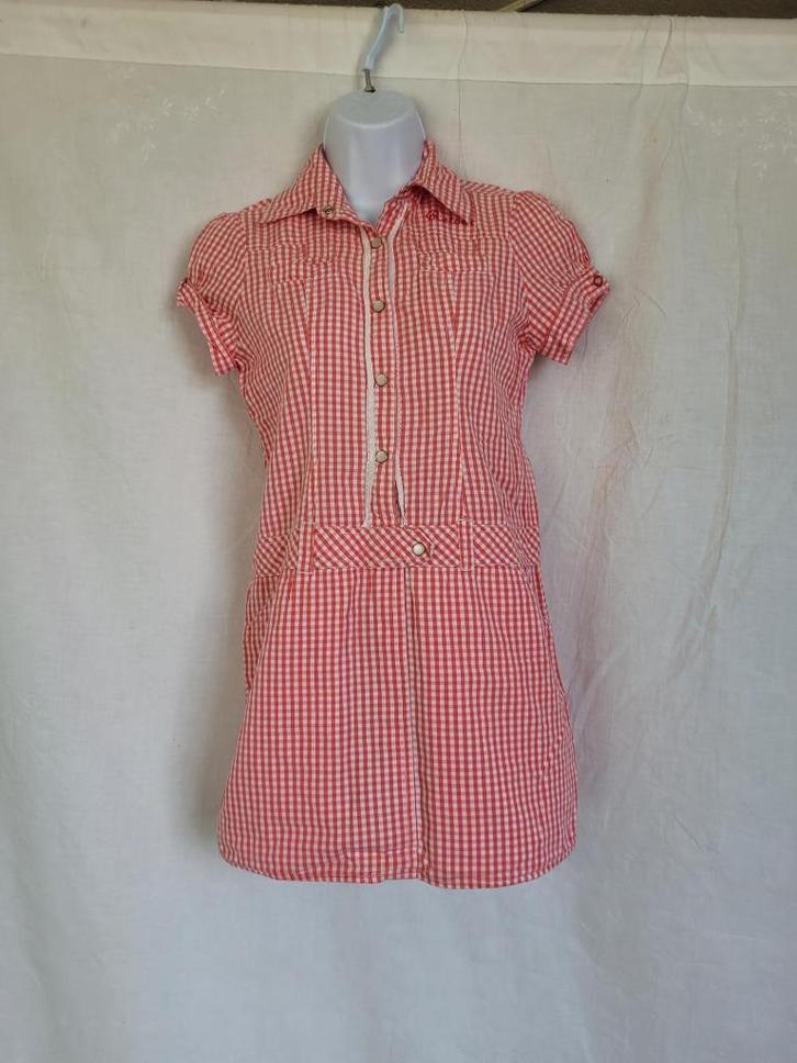 Grappige minijurk rood-wit geblokt mt S merk Retour, Kleding | Dames, Jurken, Zo goed als nieuw, Maat 36 (S), Rood, Boven de knie