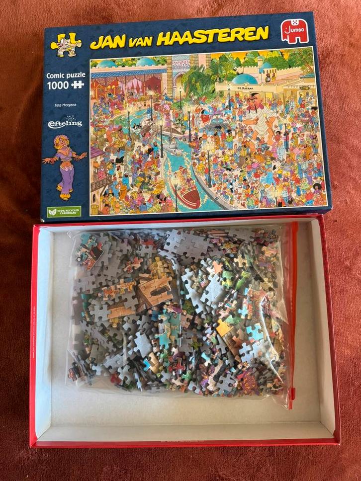 Jan van Haasteren Fata Morgana COMPLEET, Hobby en Vrije tijd, Denksport en Puzzels, Zo goed als nieuw, Legpuzzel, 500 t/m 1500 stukjes