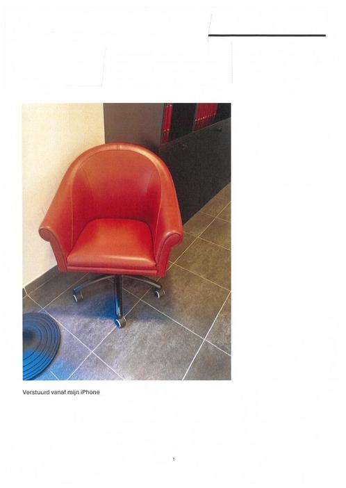 lederen zetel op wieltjes, Huis en Inrichting, Fauteuils, Zo goed als nieuw, Leer, Ophalen
