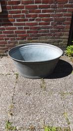 Mooie oude zinken teil, Tuin en Terras, Bloembakken en Plantenbakken, Ophalen, Gebruikt, Metaal, 30 tot 60 cm