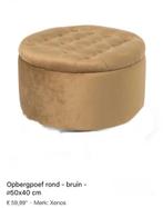 Gouden opberg poef, Huis en Inrichting, Banken | Voetenbanken en Poefen, Ophalen of Verzenden, Zo goed als nieuw, Rond, Minder dan 50 cm
