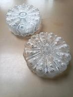 TWEE: vintage retro grote plafonnières. Met bubbels., Ophalen of Verzenden, Zo goed als nieuw, Glas