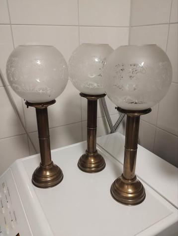 Vintage seventies D.H.R. messing staande tafellampen  beschikbaar voor biedingen
