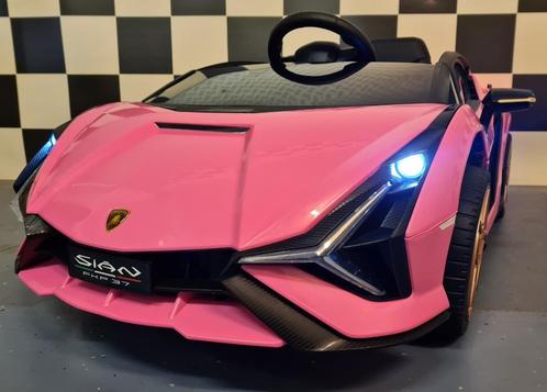Kinderauto Lamborghini Sian - soft start - leren zit -met RC, Kinderen en Baby's, Speelgoed | Speelgoedvoertuigen, Nieuw, Afstandsbediening
