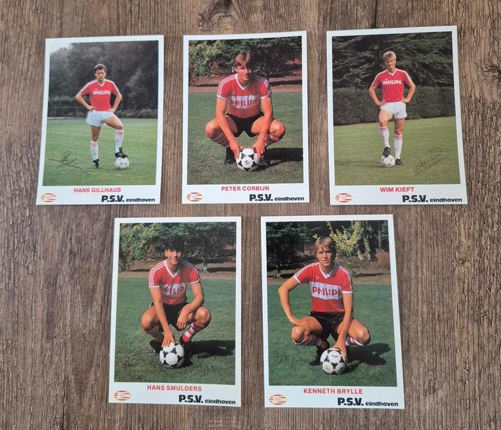 PSV spelers fotokaarten (5 stuks), Verzamelen, Sportartikelen en Voetbal, Zo goed als nieuw, Spelerskaart, PSV, Ophalen of Verzenden