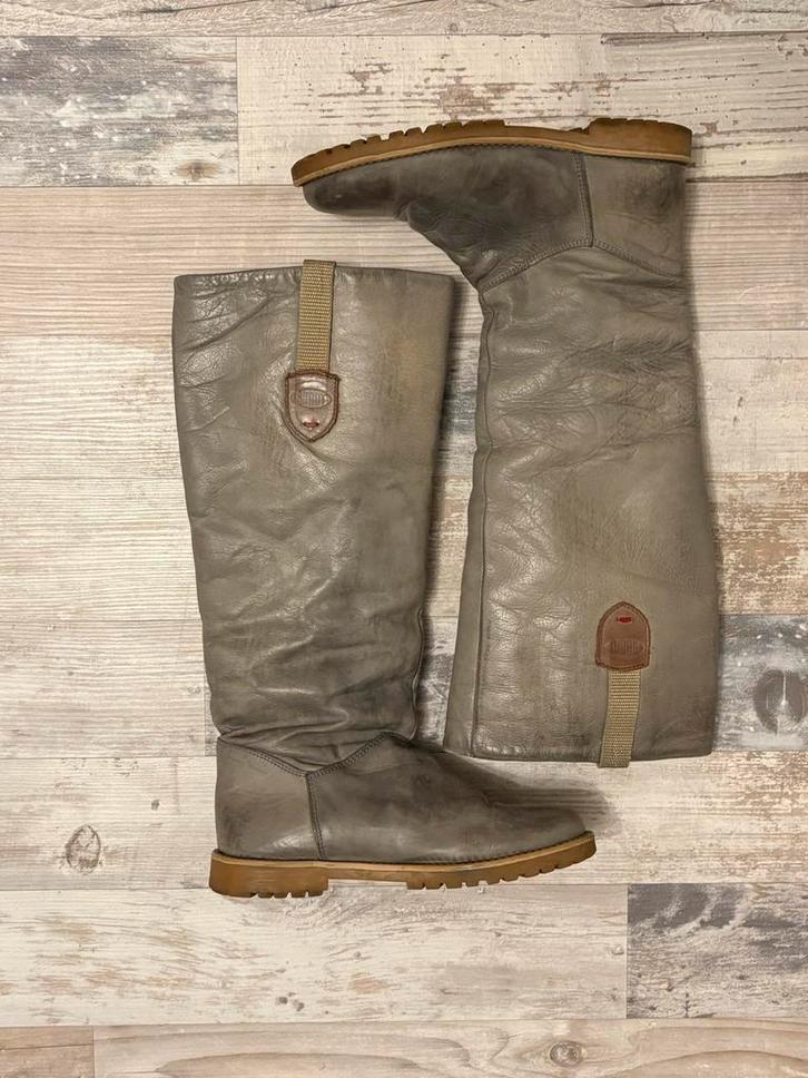 Shoot grijze echt leer laarzen, maat 37, Kleding | Dames, Schoenen, Zo goed als nieuw, Hoge laarzen, Grijs, Ophalen of Verzenden