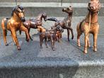 Zeven vintage paarden van leer.   ( Prachtig ), Antiek en Kunst, Ophalen of Verzenden