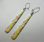 Vintage handgeëmaillerde oorbellen / hangers: pastel kleuren, Sieraden, Tassen en Uiterlijk, Antieke sieraden, Ophalen of Verzenden