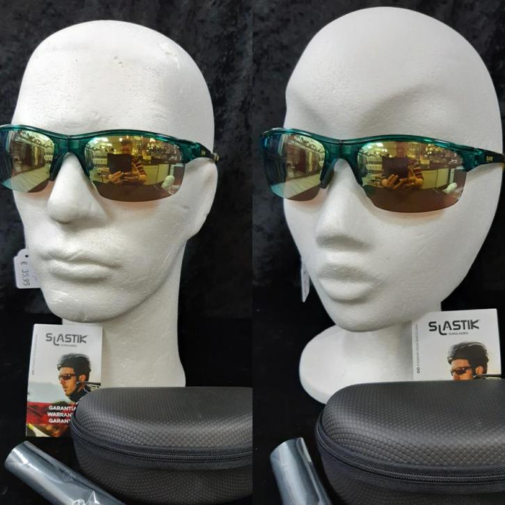 Slastik groen gele sportzonnebril, Sport en Fitness, Wielrennen, Nieuw, Overige typen, Ophalen of Verzenden