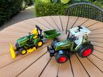 Bruder Fendt trekker en John Deere grasmaaier, Ophalen, Gebruikt