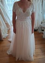 Nieuwe Duett trouwjurk blush glitter mouwtje maat 44 46, Ophalen of Verzenden, Nieuw, Wit, Trouwjurk