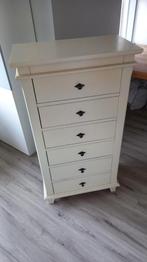 Witte ladekast met 6 laden, Ophalen, 5 laden of meer, 50 tot 100 cm, Zo goed als nieuw