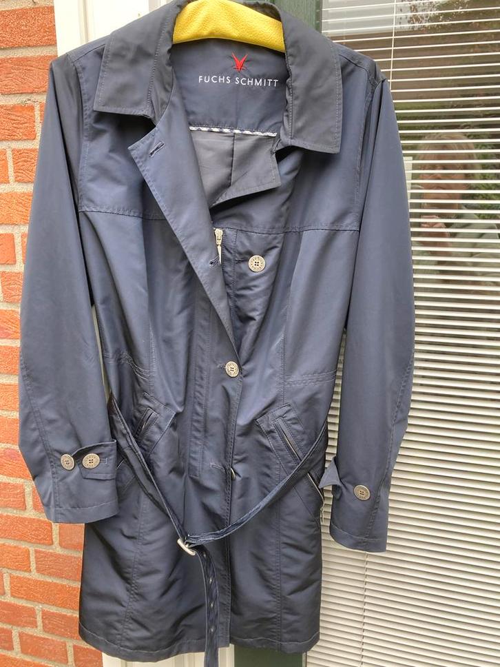 Fuchs Schmitt Trenchcoat Donkerblauw M/L, Kleding | Dames, Jassen | Zomer, Gedragen, Maat 42/44 (L), Blauw, Ophalen of Verzenden