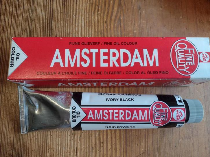 Talens Amsterdam olieverf 200 ml ivory black - NIEUW -, Hobby en Vrije tijd, Schilderen, Nieuw, Olieverf, Ophalen