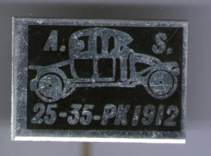 20-35 PK1912 zwart op alu oldtimer auto speldje ( A_008 ), Verzamelen, Speldjes, Pins en Buttons, Zo goed als nieuw, Speldje of Pin