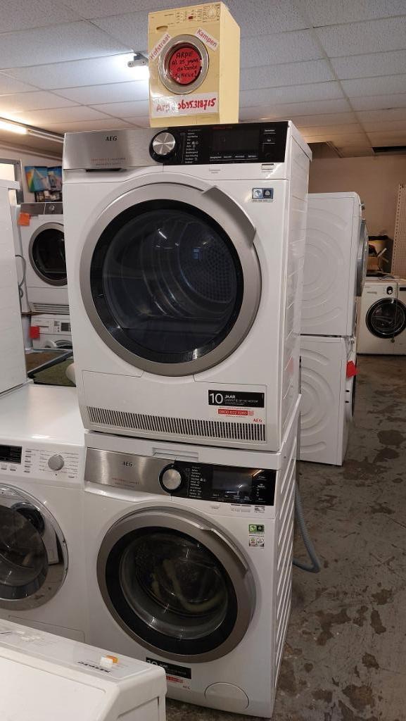 AEG warmtepompdroger plus AEG 9kg wasmachine 700 Arpe Kampen, Witgoed en Apparatuur, Wasdrogers, Condens, 8 tot 10 kg, 85 tot 90 cm