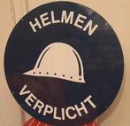 Oud bord defensie "helmen verplicht"  Doorsnede 60 cm., Nederland, Ophalen of Verzenden