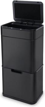 FlinQ Pure - 60L Prullenbak Afvalscheiding - 3 Vakken, Ophalen of Verzenden, Zo goed als nieuw, Rvs, Minder dan 50 cm