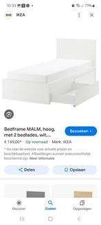 Wit bed met lade 90x200 met matras, 90 cm, Ophalen of Verzenden, Eenpersoons, Wit