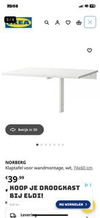 Klaptafel, Ophalen, Zo goed als nieuw, Rechthoekig, 50 tot 100 cm