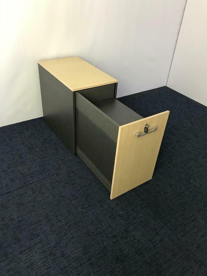2 x Steelcase ladekast, ahorn/antraciet, Huis en Inrichting, Kasten | Ladekasten, Gebruikt, Minder dan 100 cm, 50 tot 100 cm, 25 tot 50 cm
