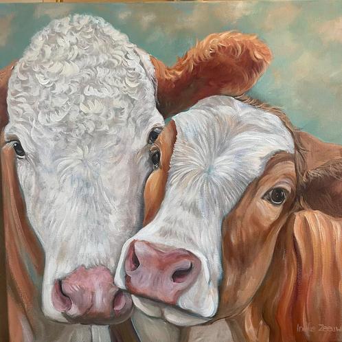 Schilderij koeien, Antiek en Kunst, Kunst | Schilderijen | Modern, Ophalen of Verzenden