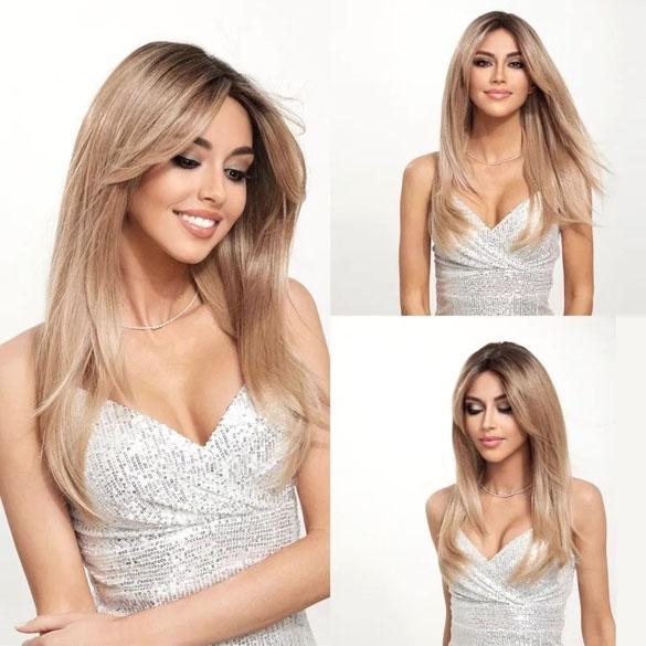 Swiss lace pruik lang blond steil haar met pony Tanja, Sieraden, Tassen en Uiterlijk, Uiterlijk | Haarverzorging, Nieuw, Pruik of Haarverlenging