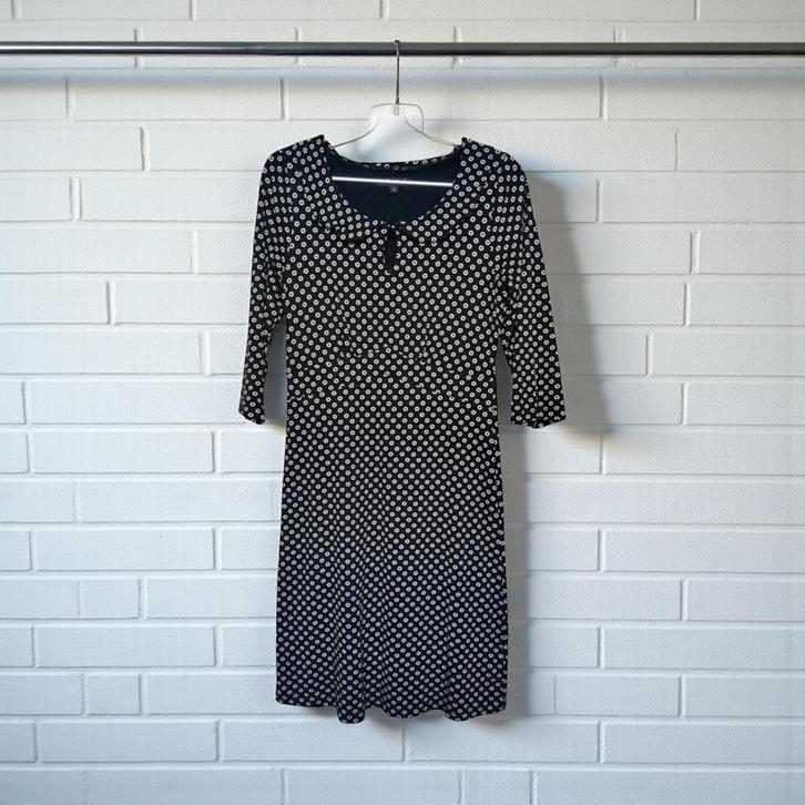 King Louie Jurk Maat S Zwart Wit Polkadots Midi, Kleding | Dames, Jurken, Zo goed als nieuw, Maat 36 (S), Zwart, Knielengte, Verzenden