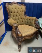 Vintage fauteuil moet nog voorzien worden van stoffering, Huis en Inrichting, Vintage, 75 tot 100 cm, Zo goed als nieuw, Hout