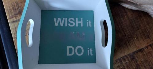 Dienblad / platteau "wish it, do it", Huis en Inrichting, Woonaccessoires | Dienbladen, Nieuw, Hout, Rechthoekig, Ophalen of Verzenden