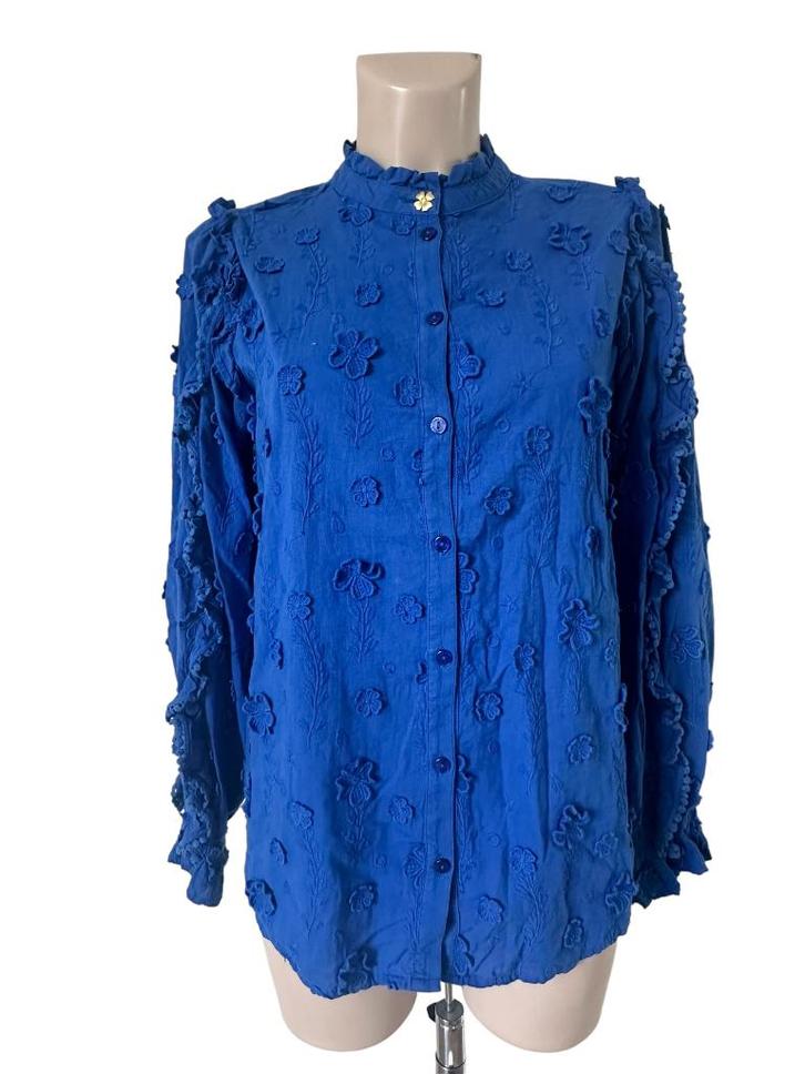 Fabienne Chapot blouse M, Kleding | Dames, Blouses en Tunieken, Zo goed als nieuw, Maat 38/40 (M), Blauw, Ophalen of Verzenden