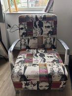 Fauteuil Industrieel Madonna-print, Huis en Inrichting, Ophalen, Gebruikt, Minder dan 75 cm, Stof