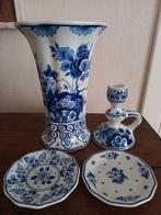 Porceleyne Fles - Grote Vaas - Kandelaartje en 2 bordjes, Antiek en Kunst, Ophalen of Verzenden