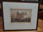 Prachtige oude litho 1870 van Kasteel IJsselsteyn 32x27 cm, Ophalen of Verzenden