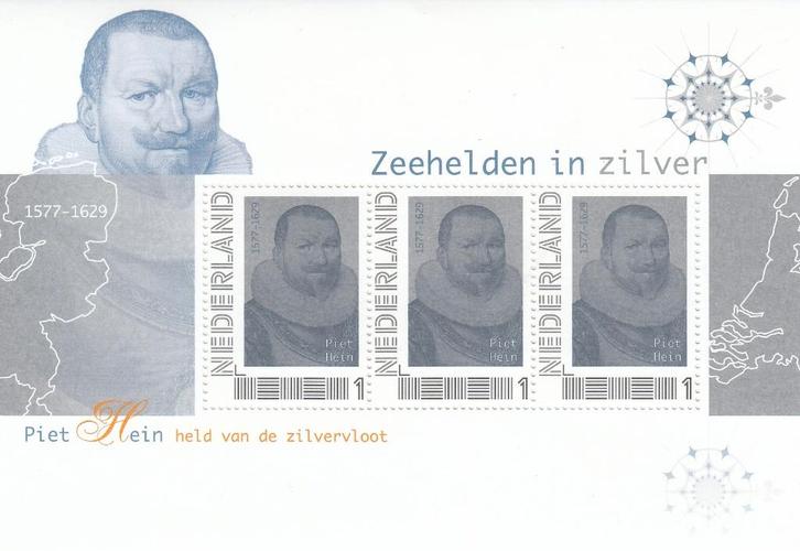 Nederland- 2012- Zeehelden In Zilver -11- Piet Hein - P, Postzegels en Munten, Postzegels | Nederland, Postfris, Na 1940, Verzenden